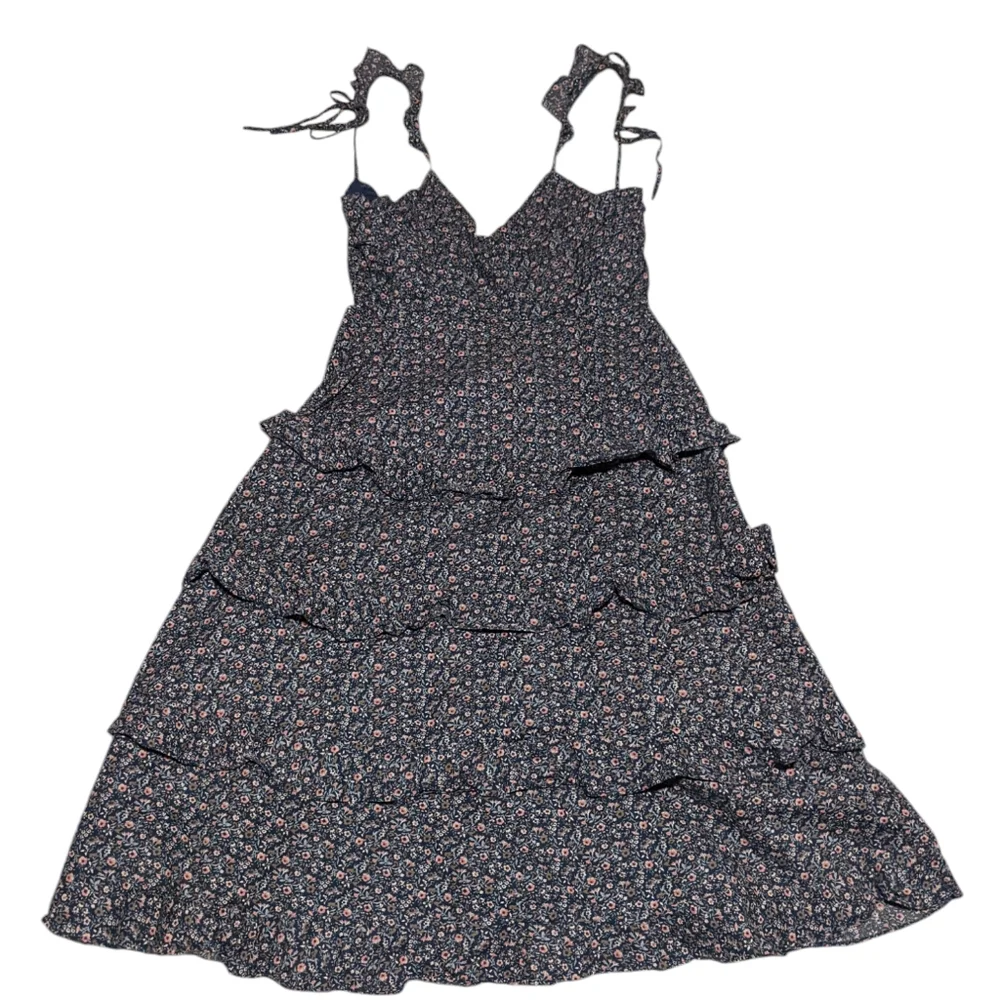 Floral Dress Tiered Midi Cotton Ruffle - Picture 1 of 5